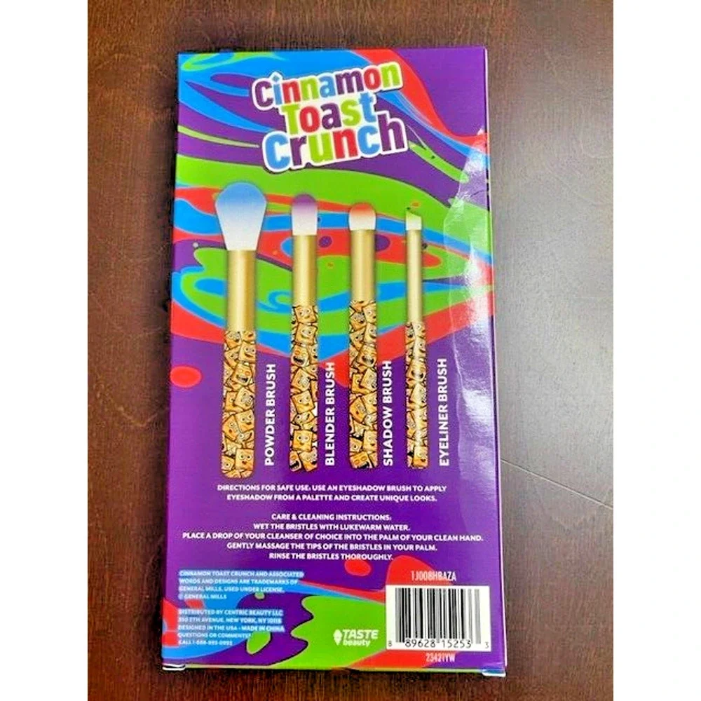 Cinnamon Toast Crunch 4PC Cosmetic Make Up Brush LIMITED EDITION Set